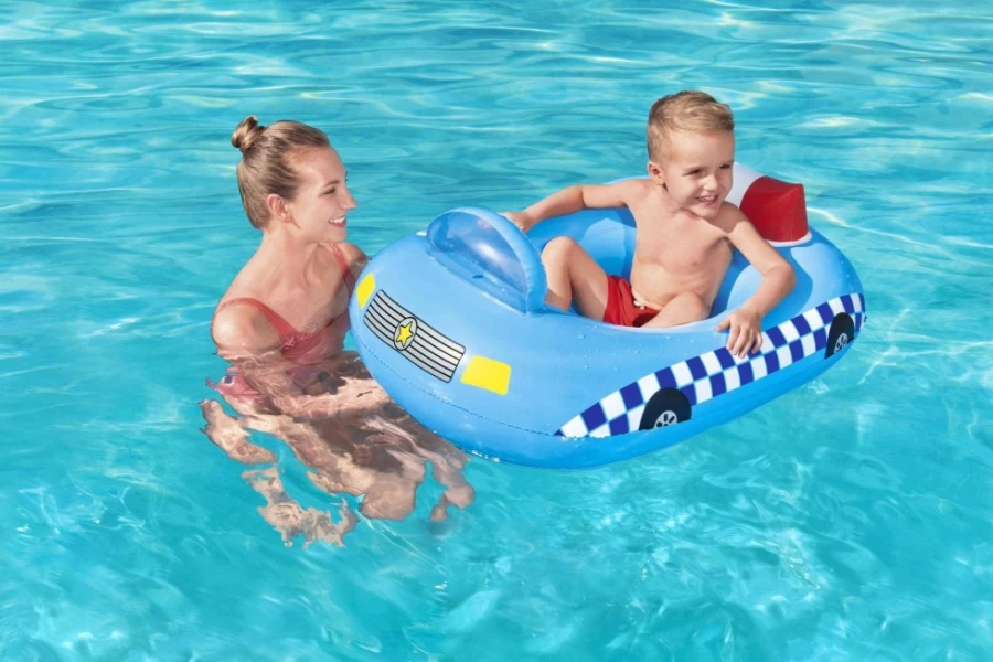 Bestway H2Ogo! Police Car Baby Boat Float - Fun Kids Inflatable Pool Toy for Summer Water Play