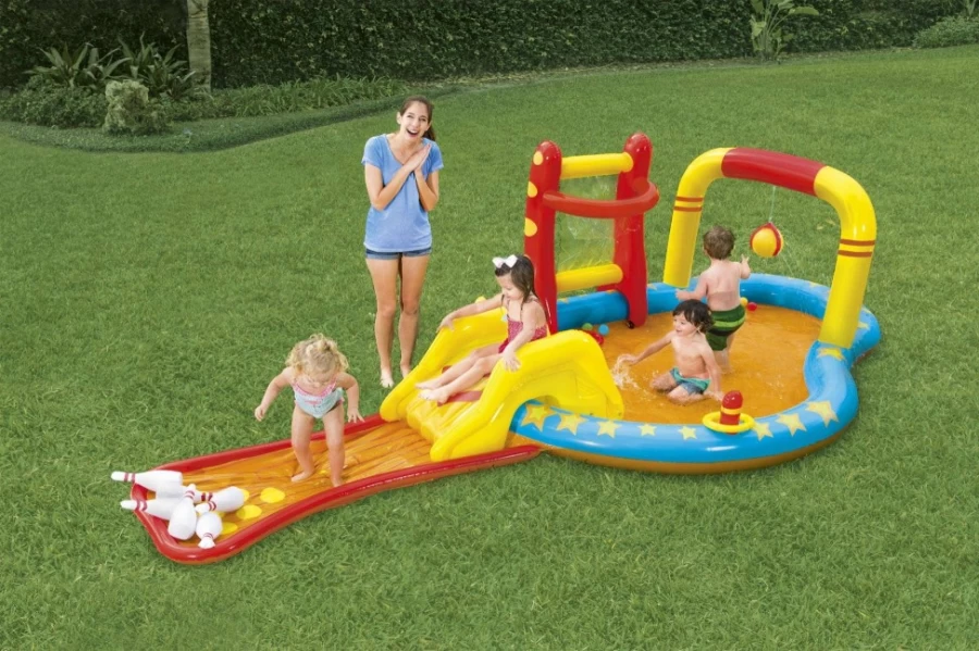 Bestway H2Ogo! Lil' Champ Kids Inflatable Play Pool Center with Water Sprayer for Outdoor Fun