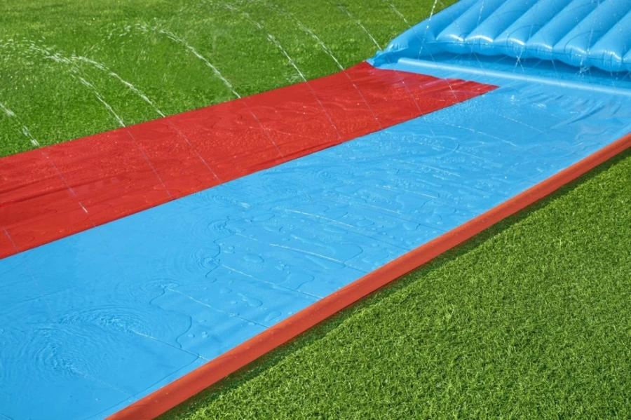 Bestway H2Ogo! 16-Foot Double Lane Water Slide with Tsunami Splash Ramp for Kids