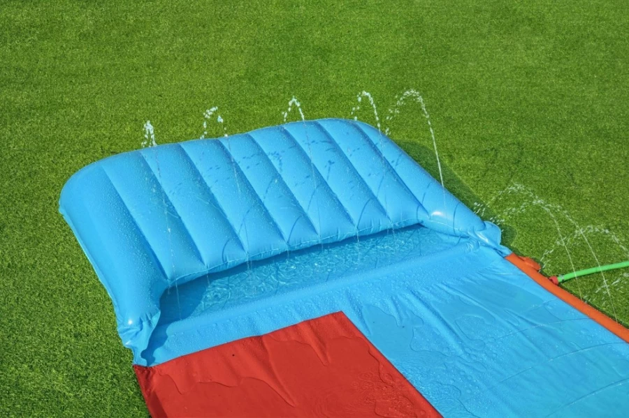 Bestway H2Ogo! 16-Foot Double Lane Water Slide with Tsunami Splash Ramp for Kids