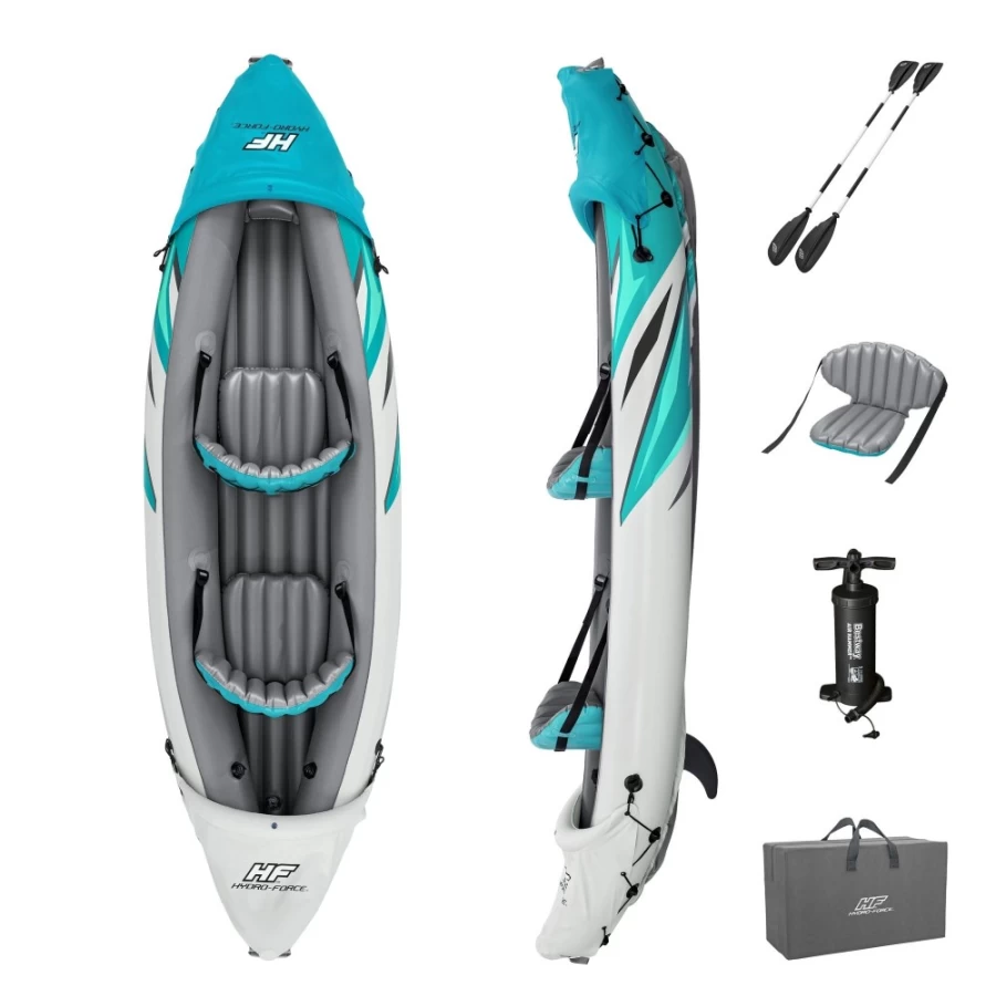 Bestway Hydro-Force Rapid Elite X2 2-Person Inflatable Kayak Set with Paddles & Pump – 10.3-Foot Lightweight Portable Canoe for Outdoor Water Sports