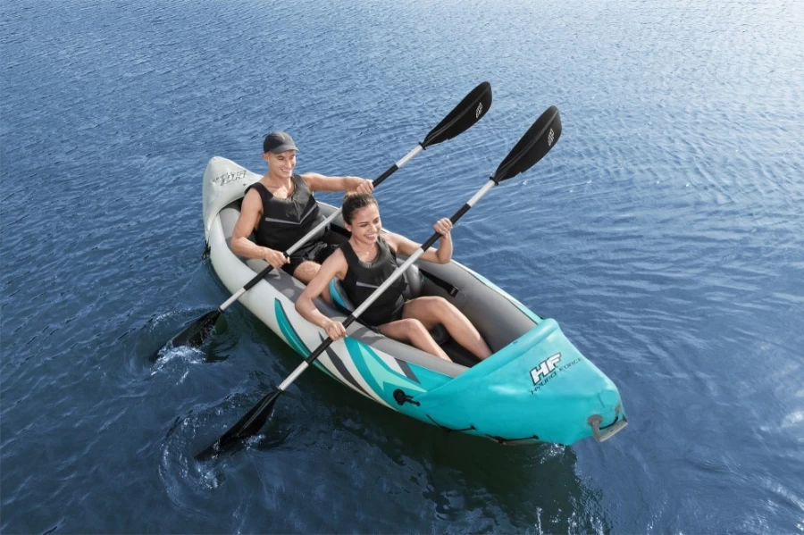 Bestway Hydro-Force Rapid Elite X2 2-Person Inflatable Kayak Set with Paddles & Pump – 10.3-Foot Lightweight Portable Canoe for Outdoor Water Sports