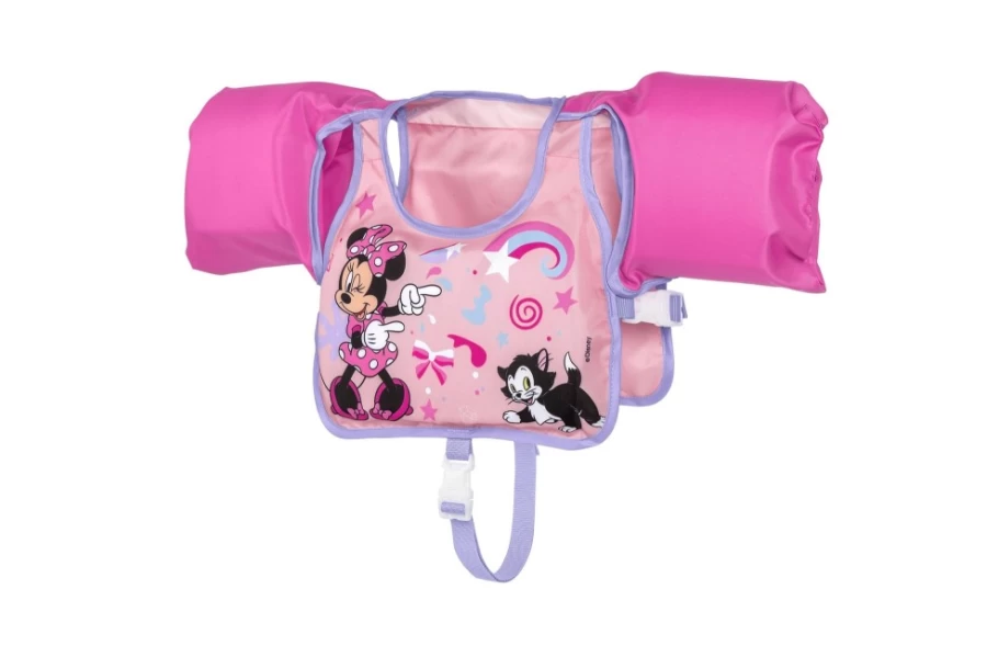 Bestway Minnie Mouse Pink Kids Swim Vest with Arm Bands for Water Safety Training