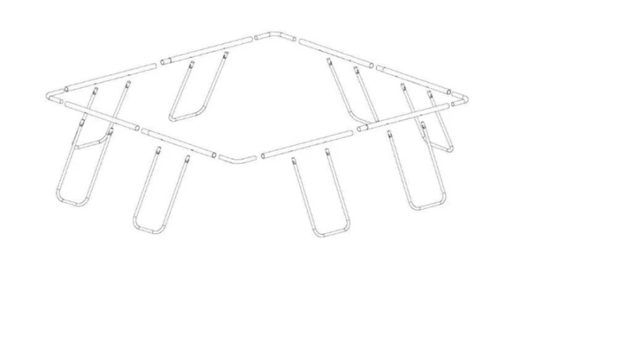 Bestway Half Frame Support for 111" x 77" x 33" Rectangular Above Ground Swimming Pool