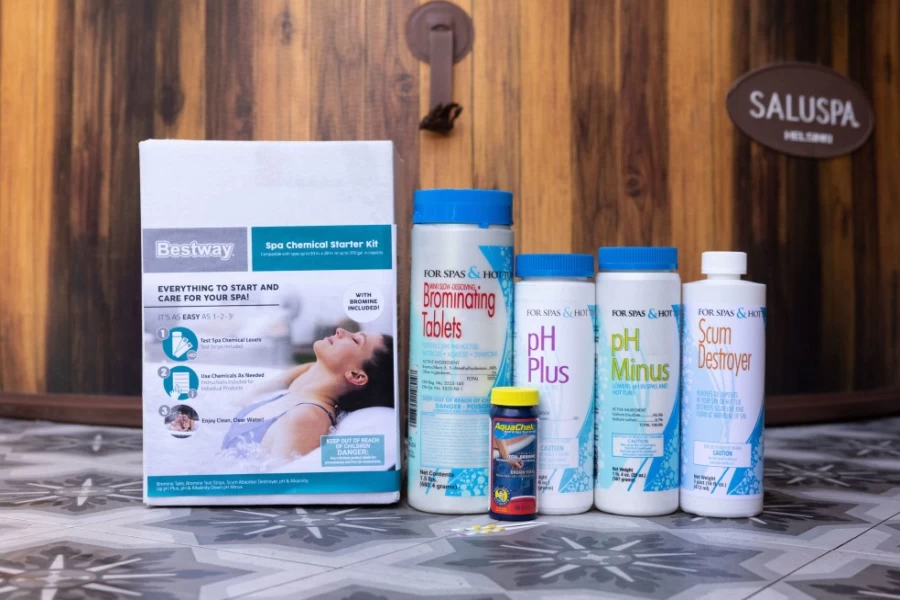 Bestway Bromine Hot Tub Chemical Starter Kit for Spa Maintenance and Water Care