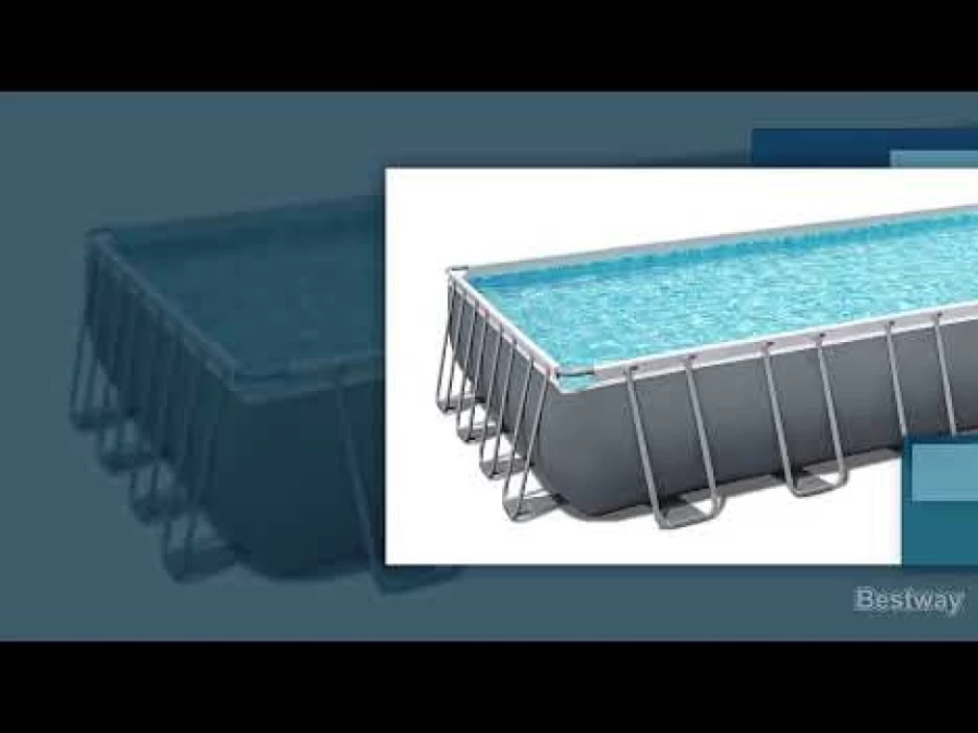 Bestway Power Steel 52" Height 16' x 31'4" Rectangular Above Ground Swimming Pool Set with Filter Pump