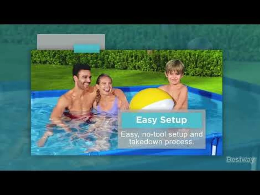 Bestway Steel Pro Above Ground Pool 9'10" x 6'7" x 26" - Durable Outdoor Family Swimming Pool