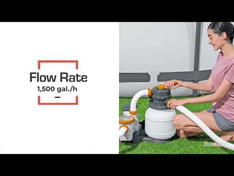 Bestway Flowclear 1500 Gallon Above Ground Pool Sand Filter Pump with Efficient Filtration System