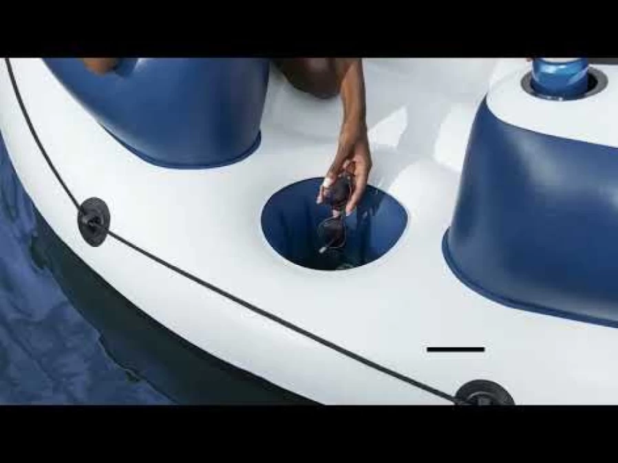 Bestway Hydro-Force Lazy Dayz 4-Person Inflatable Floating Island, 7'10" Lounge Raft for Pool & Lake