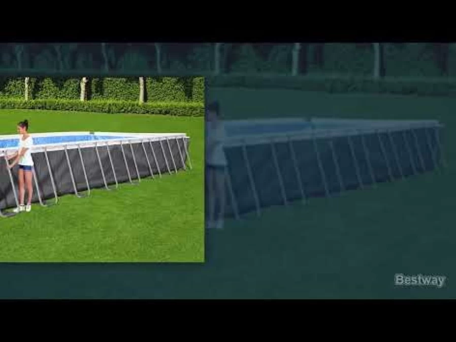 Bestway Power Steel Frame 24ft x 12ft x 52in Above Ground Swimming Pool Set with Filter Pump