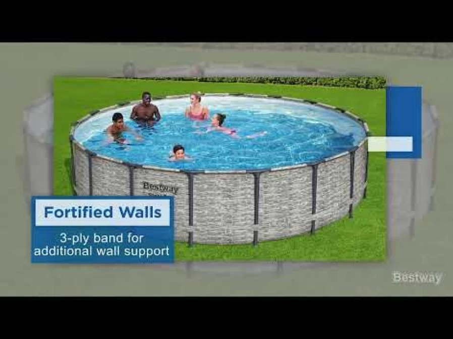 Bestway Steel Pro Max 18-Foot Round Above Ground Pool Set with 48-Inch Wall Height – Durable Outdoor Swimming Pool