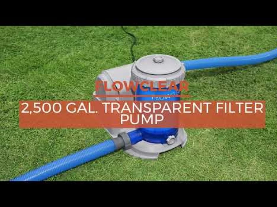 Bestway Flowclear 2,500 Gallon Above Ground Pool Sand Filter Pump with Transparent Lid