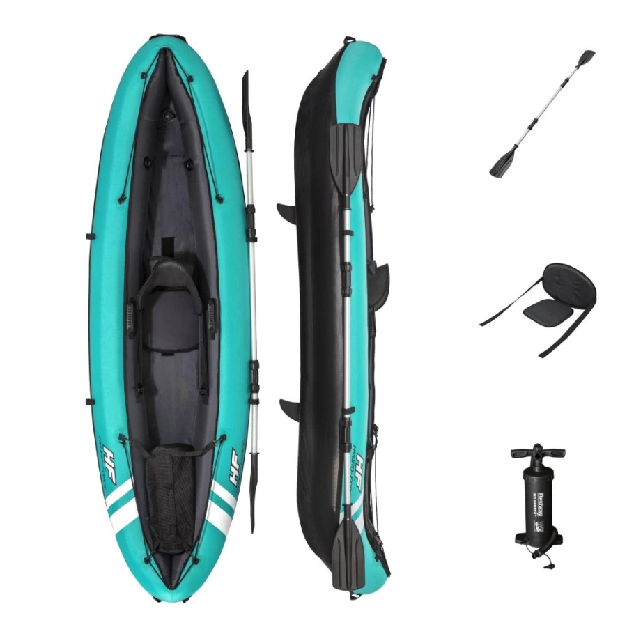 Bestway Hydro-Force Ventura 2-Person Inflatable Kayak Set with Paddle and Pump for Outdoor Water Sports
