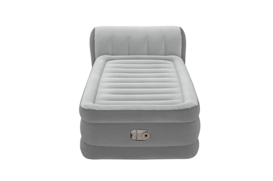 Bestway Tritech Twin Air Mattress with Built-In AC Pump, 18" Height, Headboard & Antimicrobial Protection