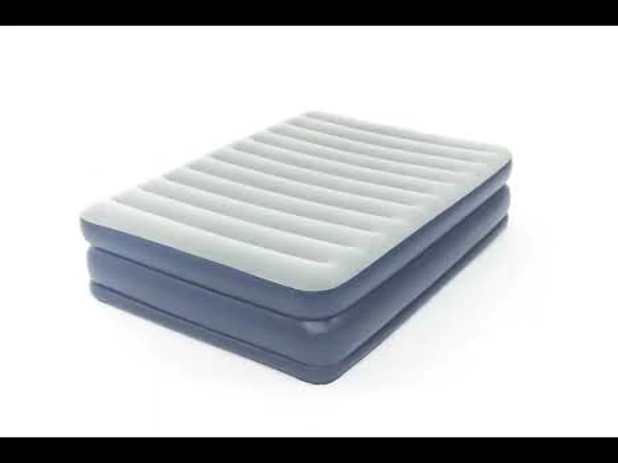 Bestway Queen Air Mattress 20" with Built-In AC Pump, Antimicrobial Coating & TriTech QuadComfort Support