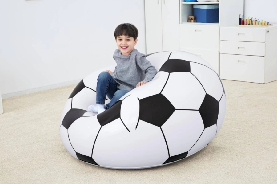 Bestway Inflatable Soccer Ball Chair for Kids – Portable Beanless Seat for Indoor & Outdoor Use