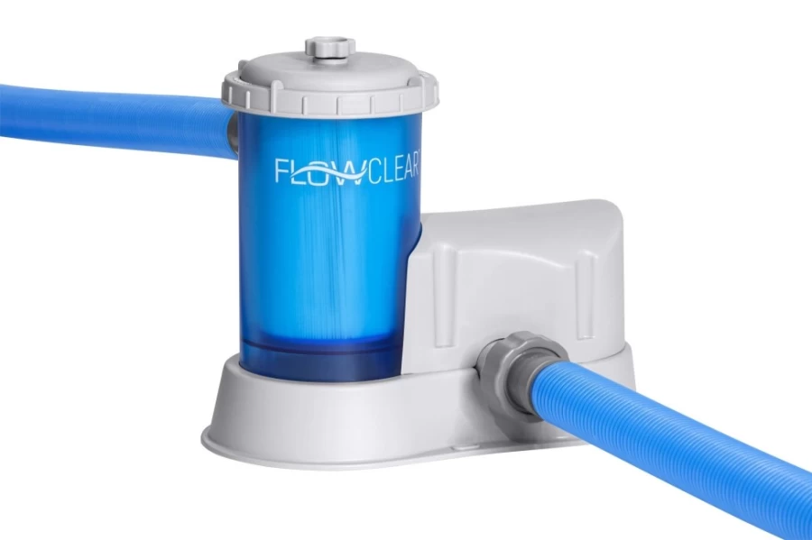 Bestway Flowclear 1500 Gallon Above Ground Pool Sand Filter Pump with Transparent Lid
