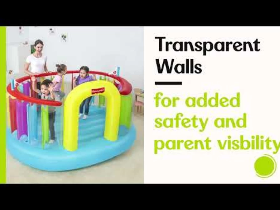 Bestway Bouncetopia Multi-Color PVC Inflatable Bouncer for Kids with Built-In Pump - Fisher-Price Collaboration