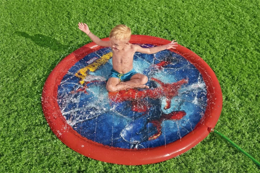 Bestway Spider-Man 65" Kids Outdoor Water Sprinkler Play Mat Splash Pad for Ages 2 and Up