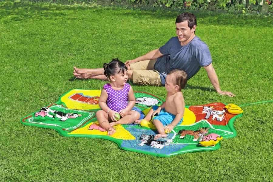 Bestway H2Ogo! Lil' Barnyard Babies Splash Pad for Toddlers - 65" x 44" Colorful Outdoor Sprinkler Play Mat