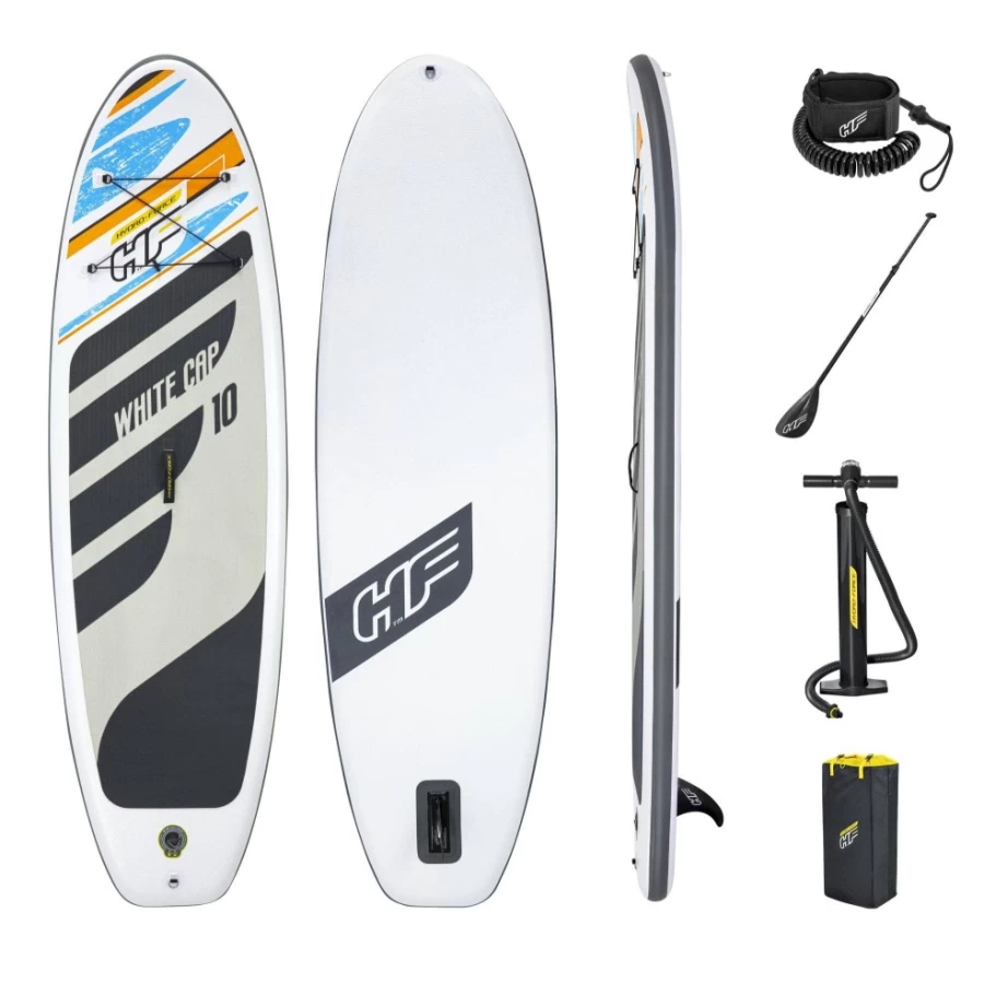 Bestway Hydro-Force 10ft Inflatable Stand Up Paddle Board Set with White Cap | SUP Board Kit for Adults & Kids