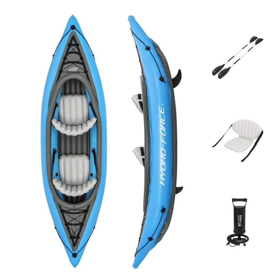 Bestway Hydro-Force Cove Champion 2-Person Inflatable Kayak Set – 10-Foot 10-Inch Lightweight Portable Dinghy for Outdoor Water Sports