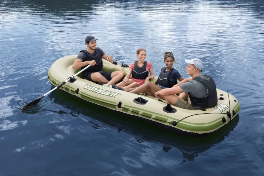 Bestway Hydro-Force Voyager X4 11'6" Inflatable Raft Set with Pump & Oars for Outdoor Water Adventures