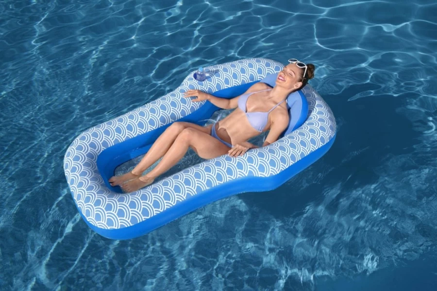 Bestway H2Ogo! Comfort Plush Pool Lounge Float 70" - Ultra Soft Inflatable Raft for Adults, Giant Floating Mat for Lake, Pool & Beach