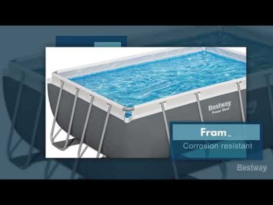 Bestway Power Steel Frame Above Ground Pool Set - 9'3" x 6'5" x 33" Outdoor Swimming Pool