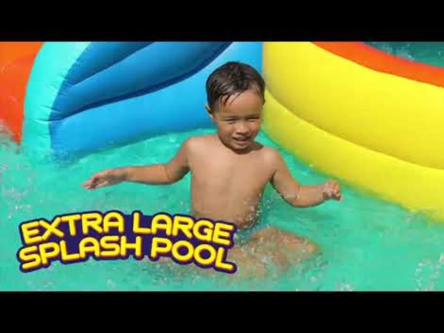 Bestway H2Ogo! Wavetastic 16-Foot Inflatable Water Park for Kids with Turtle Pool Float Ride-On
