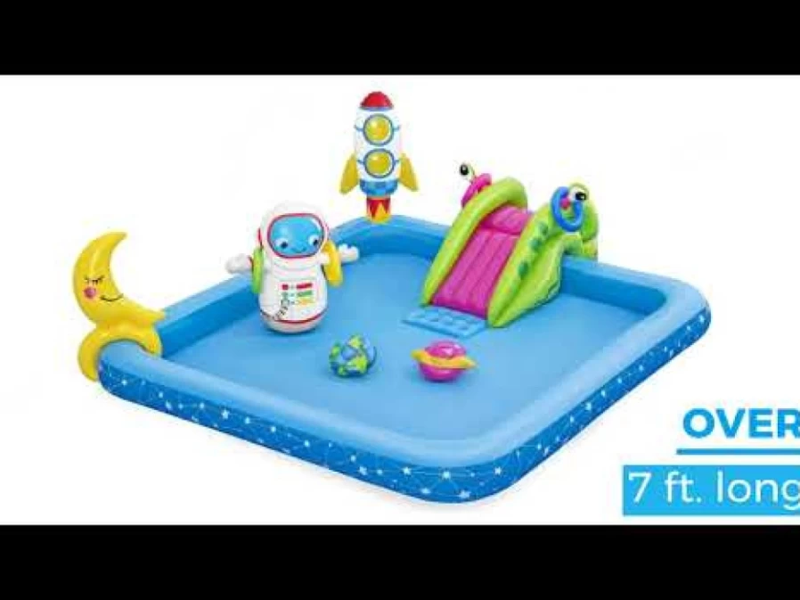 Bestway H2Ogo! Little Astronaut Inflatable Kiddie Pool with Slide - Kids Outdoor Water Play Center