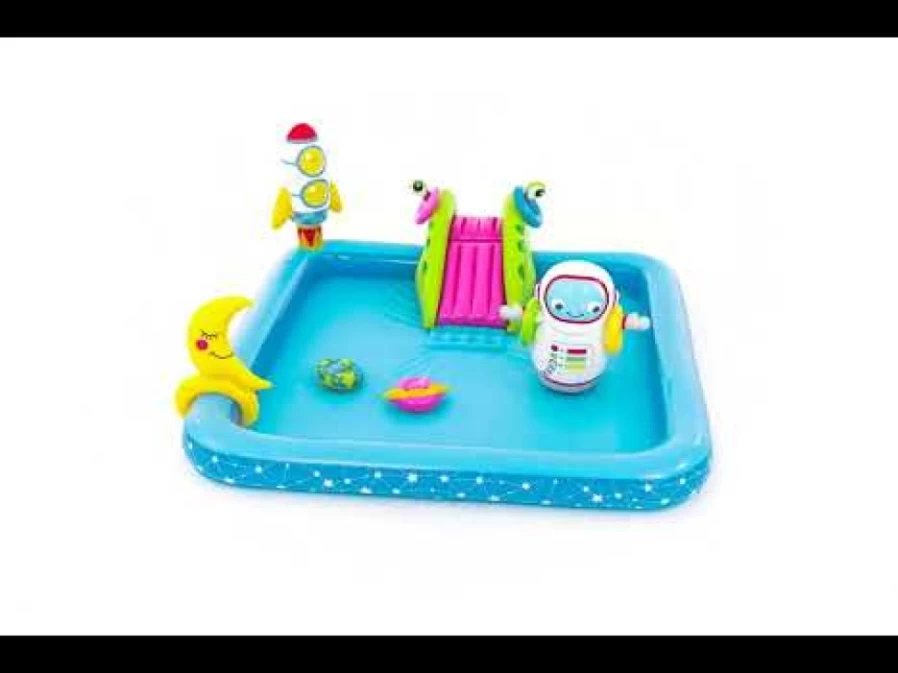 Bestway H2Ogo! Little Astronaut Inflatable Kiddie Pool with Slide - Kids Outdoor Water Play Center