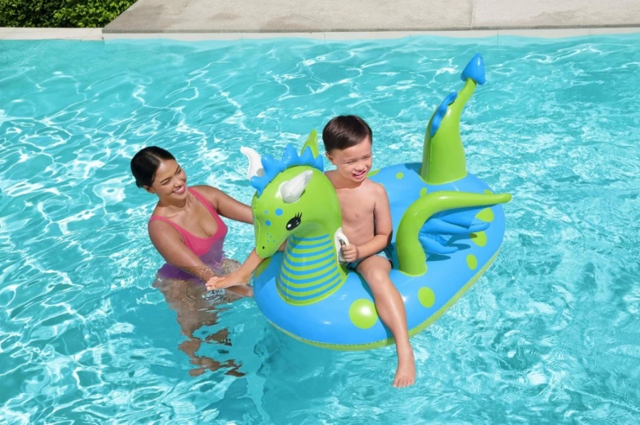 Bestway H2Ogo! Fantasy Dragon Inflatable Kids Ride-On Pool Float for Summer Water Fun