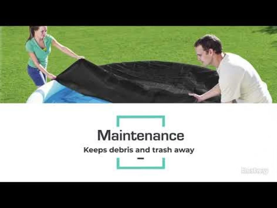 Bestway Flowclear Fast Set 8-Foot Round Swimming Pool Cover for Easy Installation and Protection