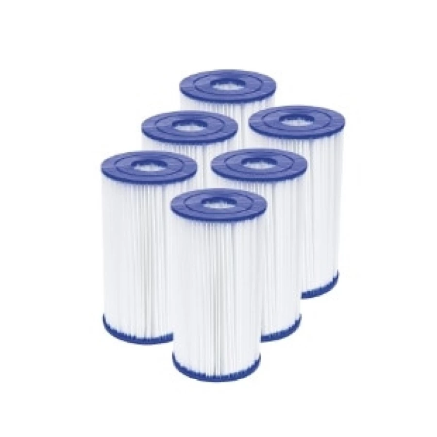 Bestway Flowclear Type IV Replacement Filter Cartridges - 6 Pack for Pool & Spa Maintenance