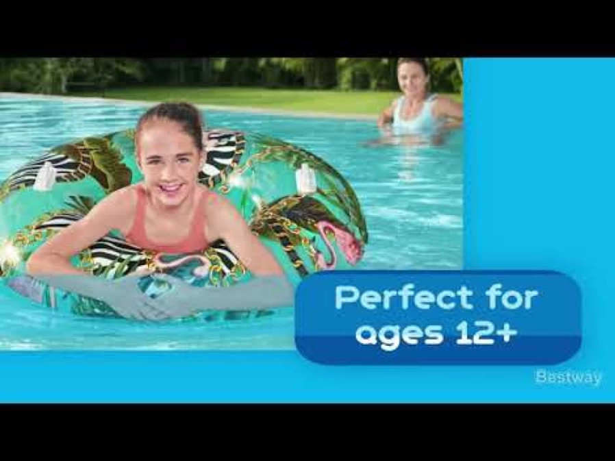 Bestway H2Ogo! 45-Inch Floral Fantasy Inflatable Pool Float Ring for Adults