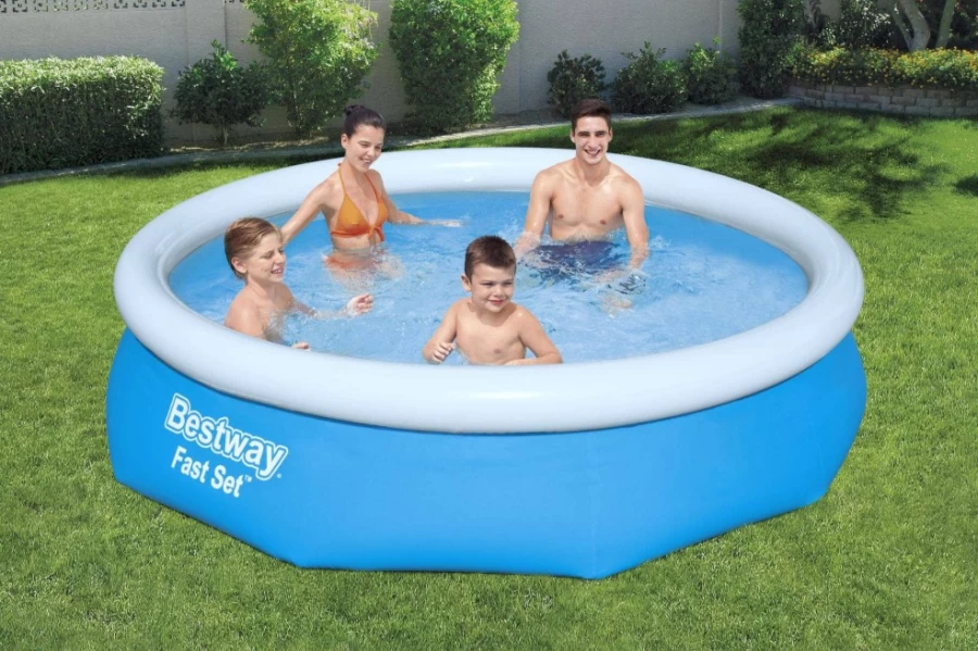 Bestway 10ft x 30in Fast Set Round Inflatable Above Ground Pool Set with Filter Pump
