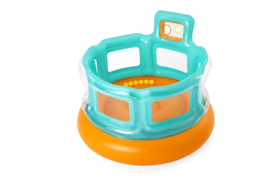 Bestway Hops 'N Hoops Bouncer Inflatable Play Center with 6 Colorful Balls for Kids Outdoor Fun