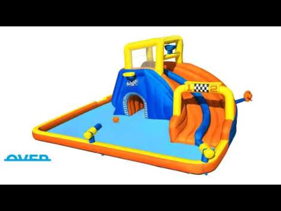 Bestway H2Ogo! Super Speedway 18-Foot Inflatable Water Park for Kids – Fast Setup, Summer Outdoor Fun